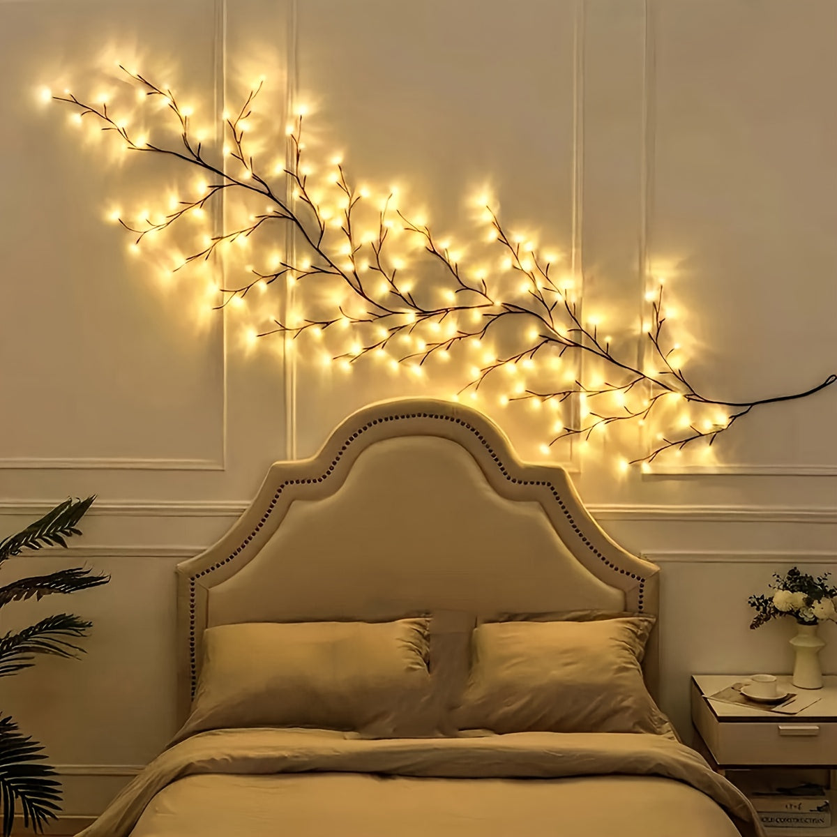Lampe décorative en osier souple en forme de vigne