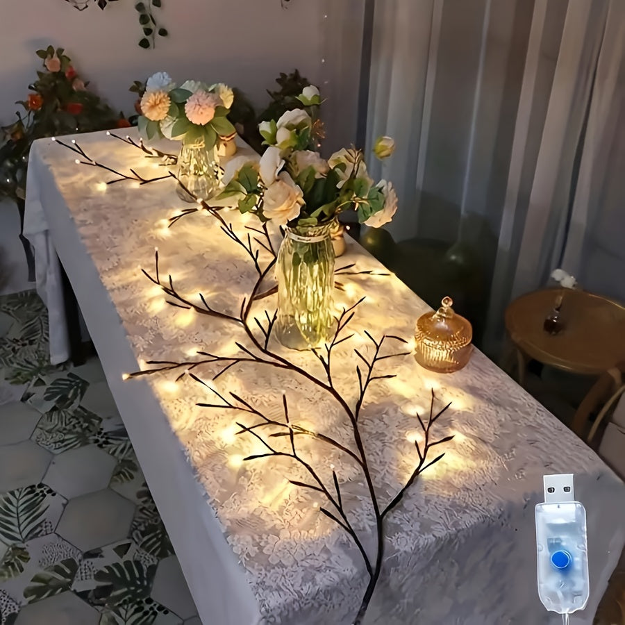 Lampe décorative en osier souple en forme de vigne