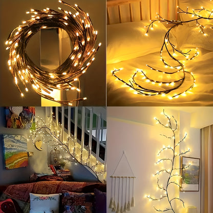 Lampe décorative en osier souple en forme de vigne