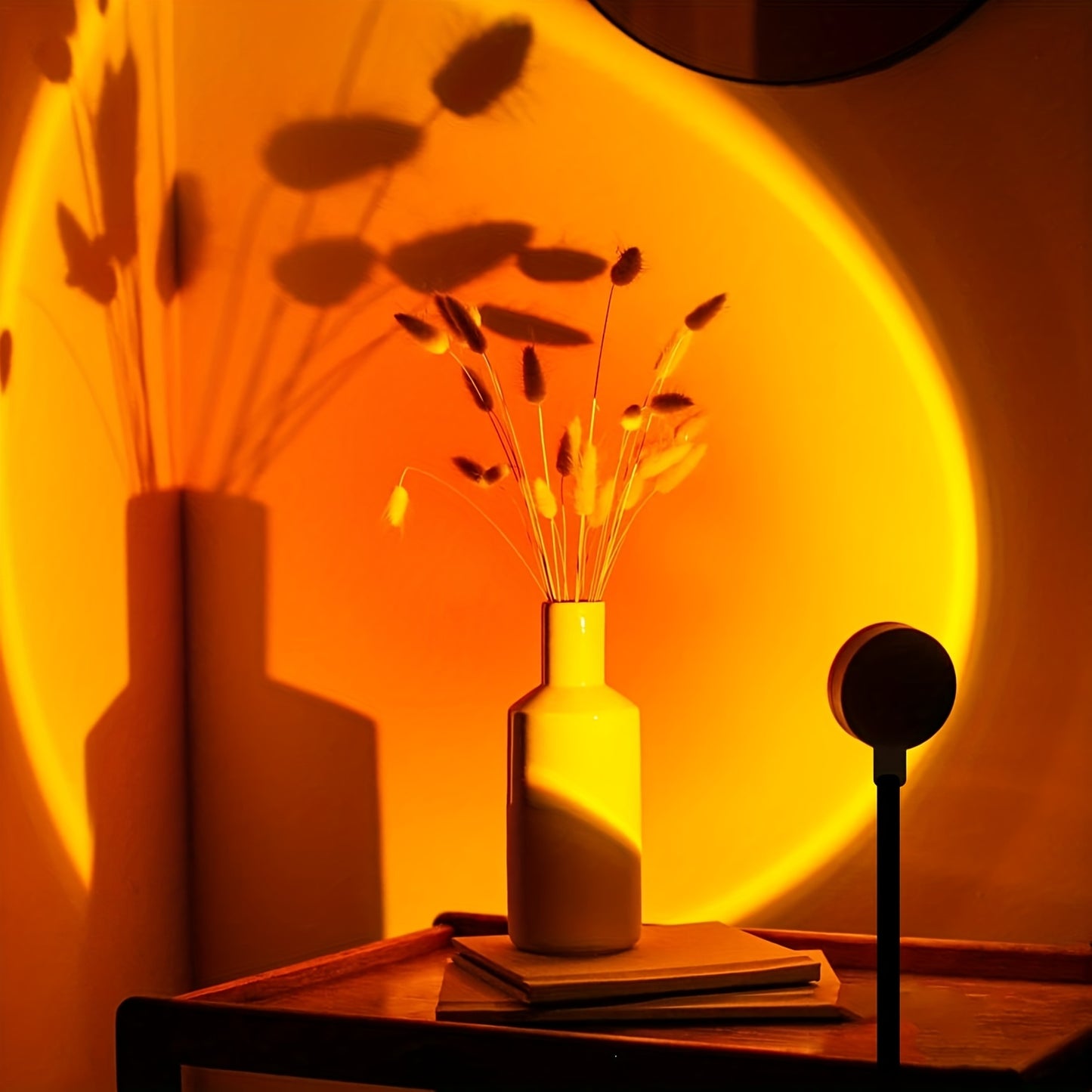 Lampe rouge coucher de soleil