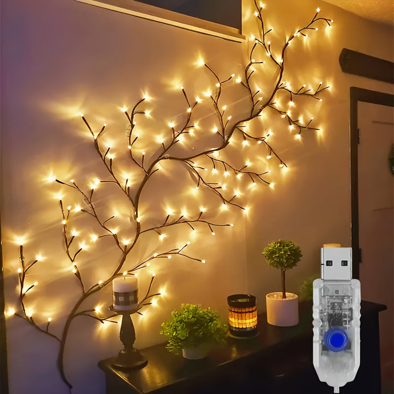 Lampe décorative en osier souple en forme de vigne