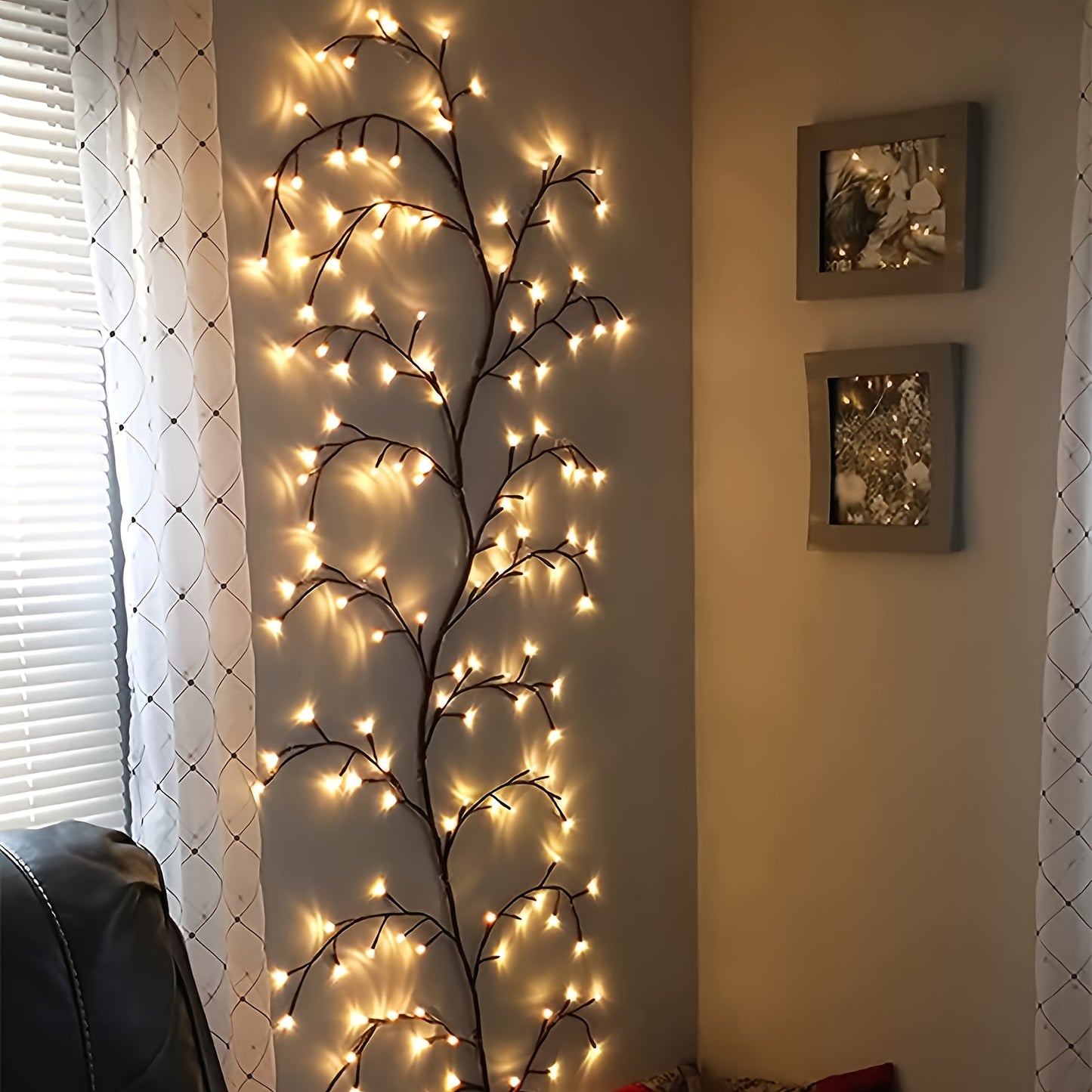 Lampe décorative en osier souple en forme de vigne