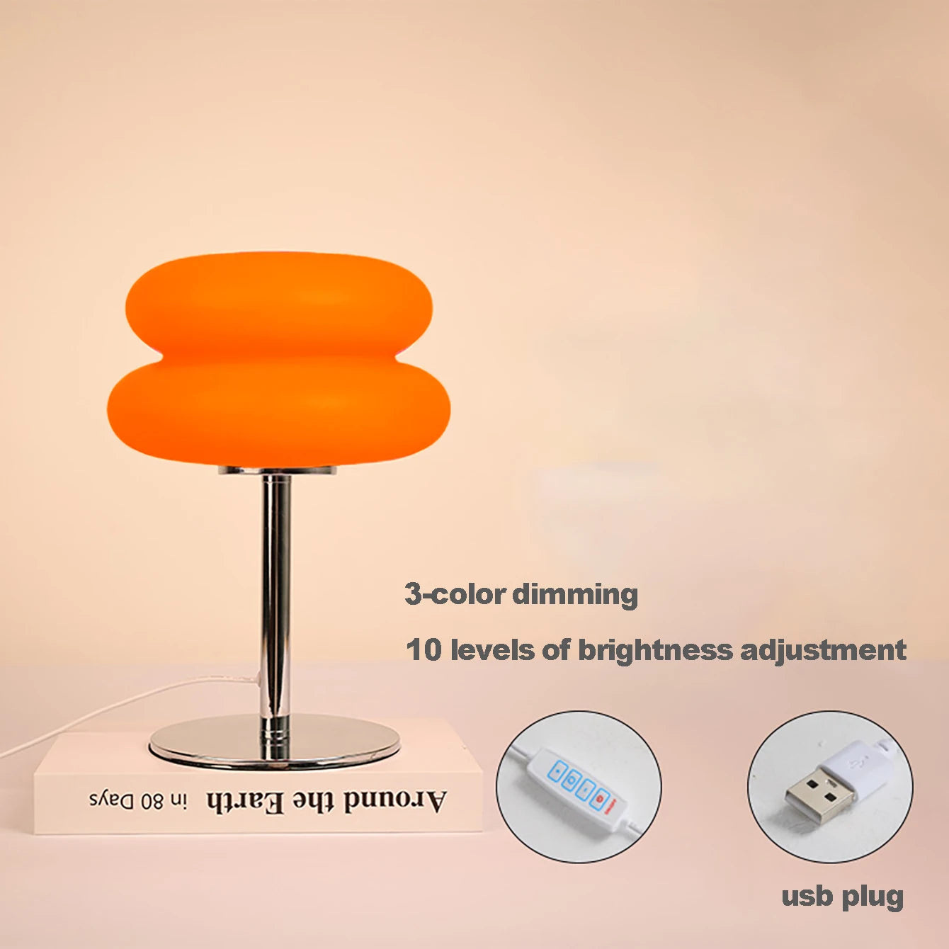 Lampe de Table Crème à Intensité Variable