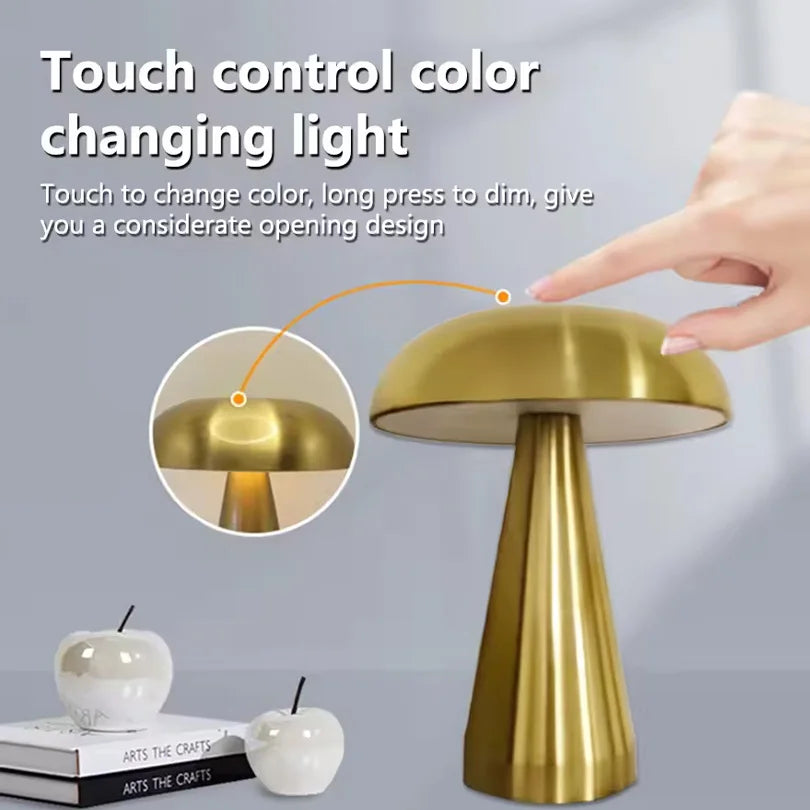 Lampe Champignon Rétro LED Tactile Rechargeable