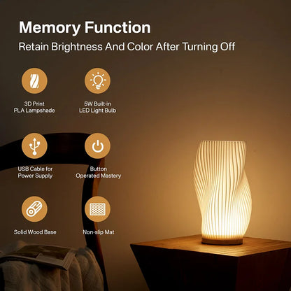 Lampe de Table 3D Plissée LED