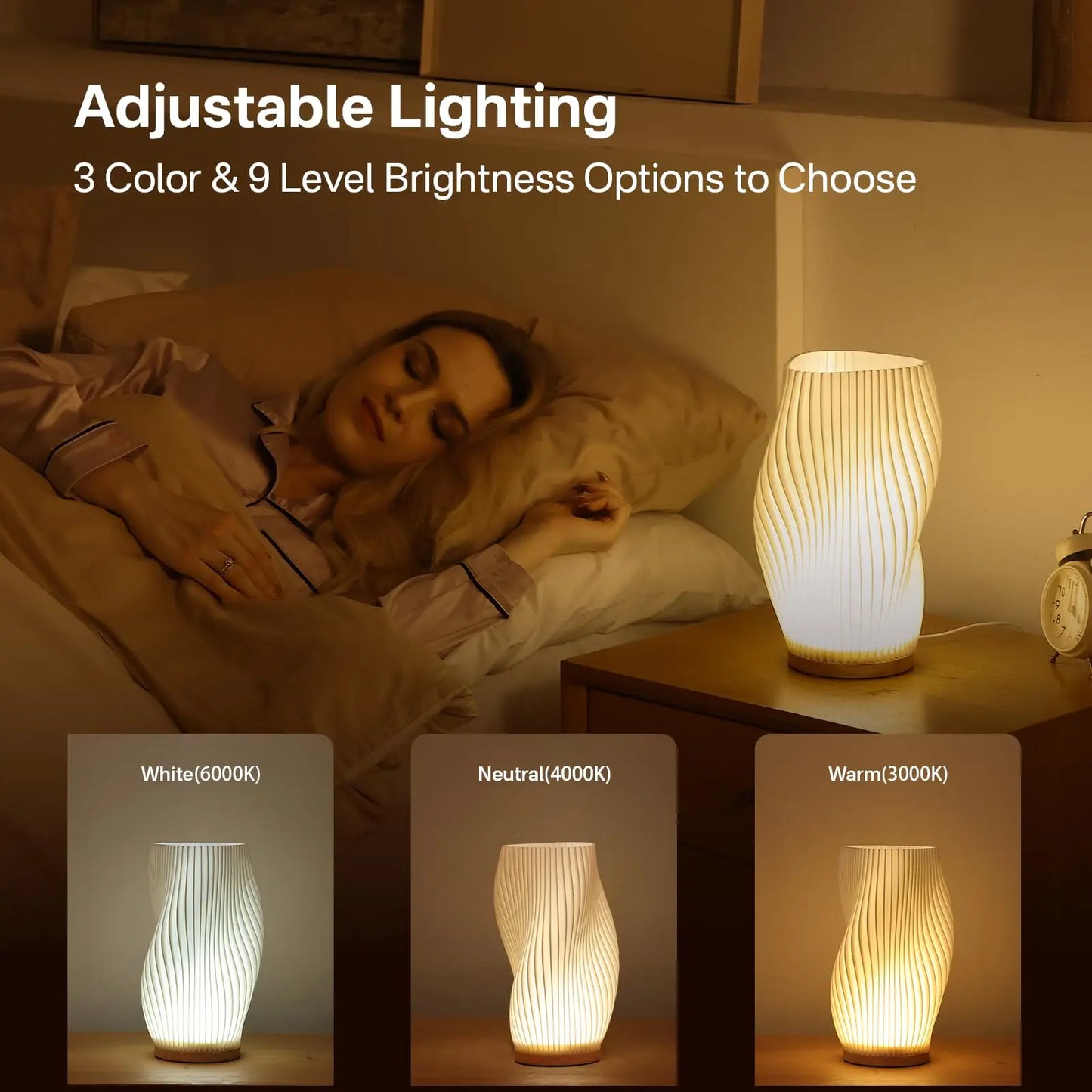 Lampe de Table 3D Plissée LED